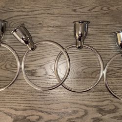 4 Chrome Towel Rings