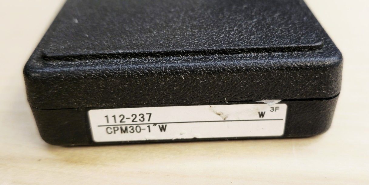 Mitutoyo 112-237 Point Micrometer, Inch, Ratchet Stop, 30 Deg. Carbide-Tipped Points, 0-1" Range