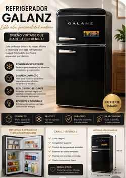 Galanz Retro Mini Fridge with Top Freezer