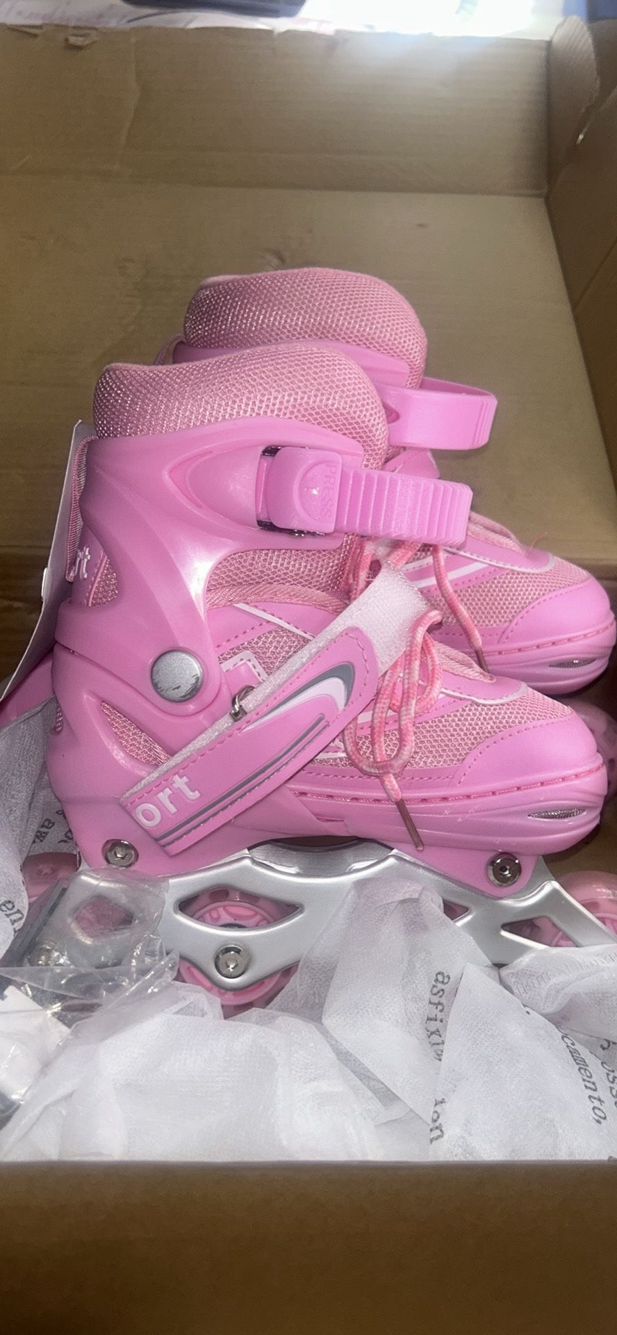 Inline skates size small pink girls 31-35inches