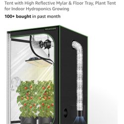 MELONFARM 2x2 Grow Tent, 24"x24"x32" Double Transparent Viewing Door Indoor Grow Tent, Growing Tent with High Reflective Mylar & Floor Tray, Plant Ten