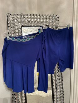 Royal Blue Two-Piece Dance Costume Set