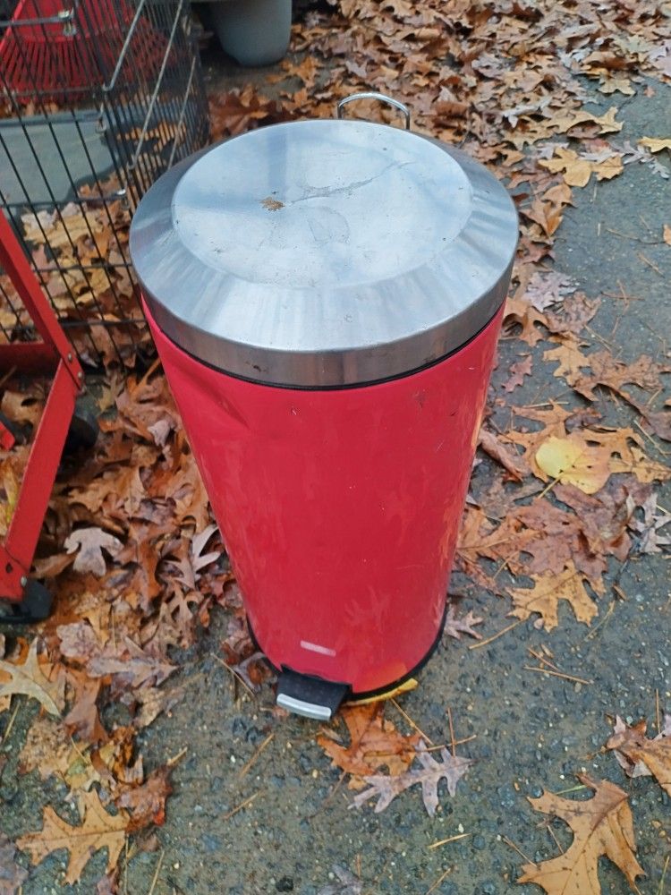 Red Wastebasket