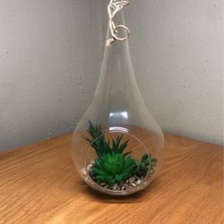 Faux Succulent Terrarium 12” 