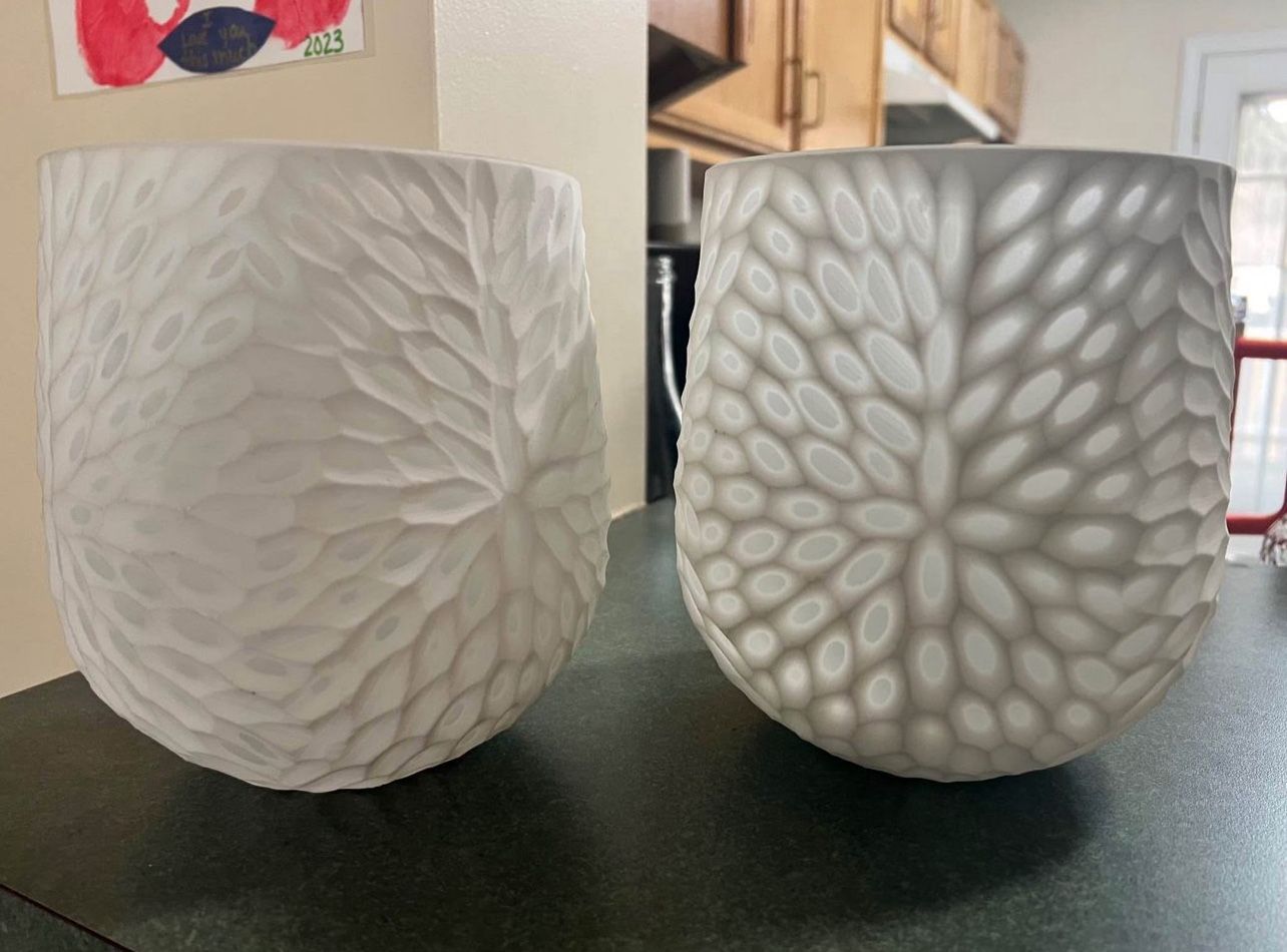 Set Of Two White Vases 