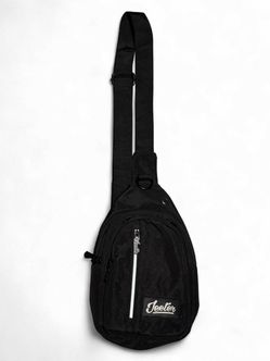 Jeeter Crossbody Sling Bag Black Promo Streetwear Modern Sling Pack Utility Chest Bag Festival Sling Bag Black teardrop sling / crossbody bag. Front: