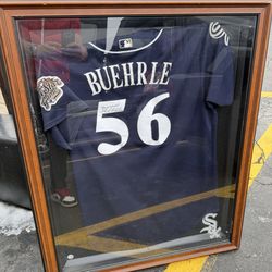 White Sox Buehrle all star game signed jersey framed glass