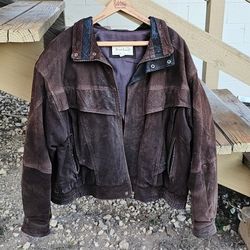 90s Vintage Leather Bomber Jacket