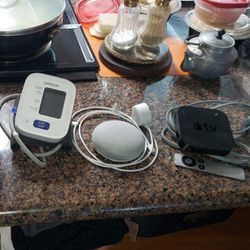 Blood Pressure Monitor, Google Mini, Apple Tv