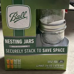Ball Wide Mouth Pint Stackable/Nesting Canning/Mason Jars w/Bands & Lids