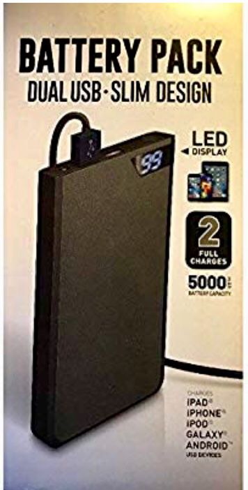DUAL USB Slim Design Battery Pack - 5000 mA (2 charges)