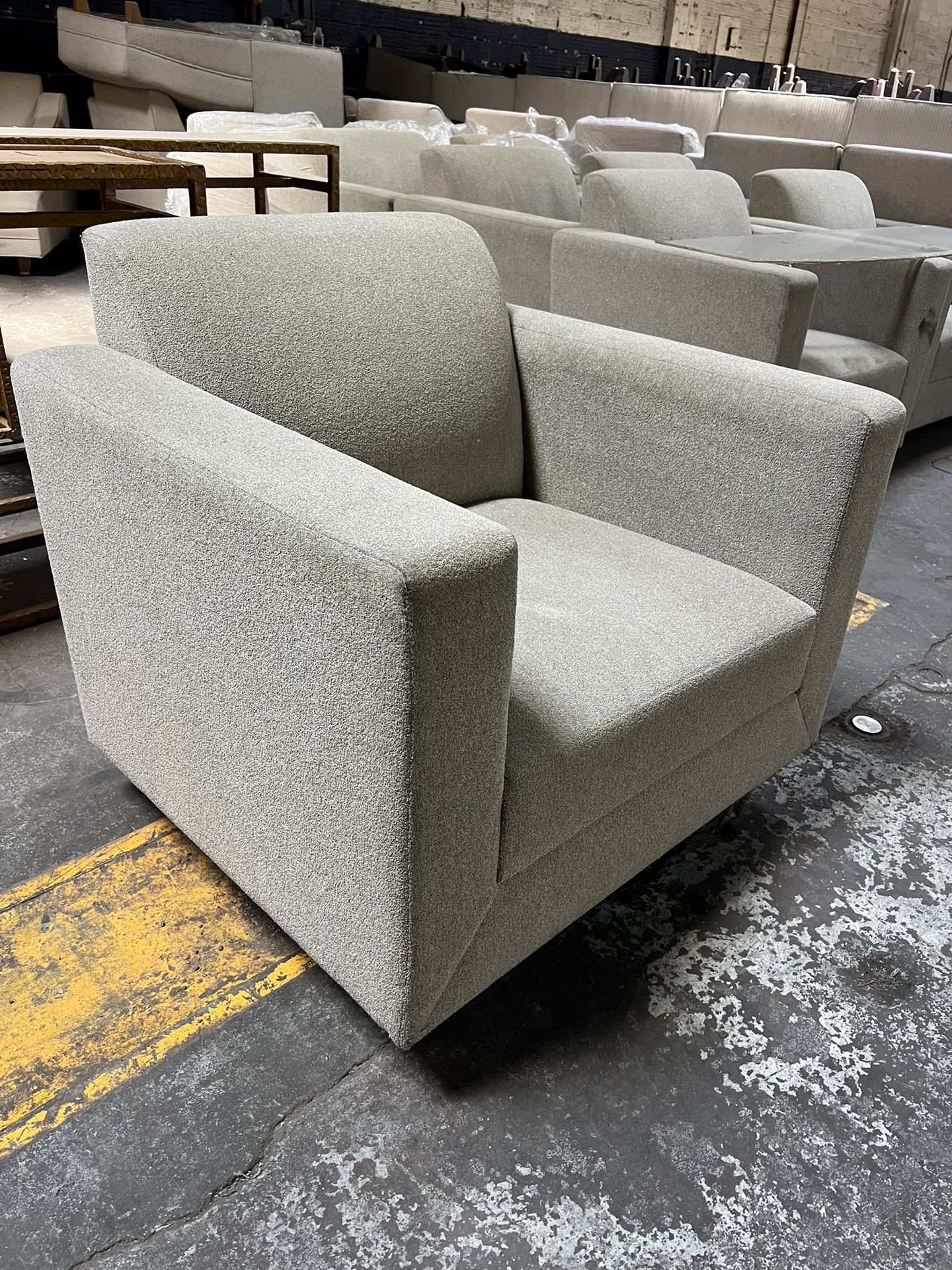 Club Chairs Sand Chenille Fabric Very Comfortable