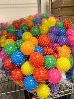 Pit Balls and Stars - 500 Piece Multicolor Play Pen Fillers - New