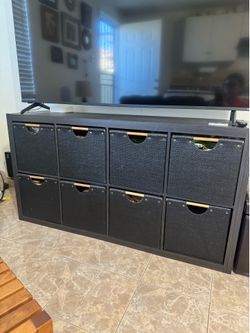 8 cube storage organizer with the bins