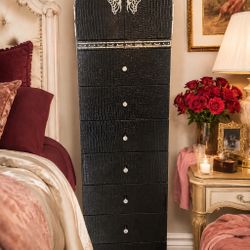 Black Hollywood Swank Lingerie Chest By Michael Amini!