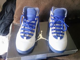 Air Jordan 10 White Royal Blue Sneakers