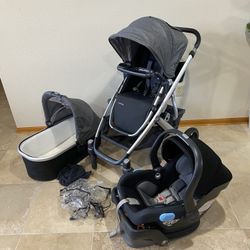 Uppababy Vista Stroller with car seat and bassinet