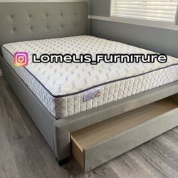 Queen Grey Euro Plain With Ortho Matres!