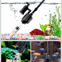 AQQA Electric Aquarium Gravel Cleaner, 6 in 1 Automatic Fish Tank Cleaning Tools Gravel Vacuum for Aquarium, Suitable for Change Water Wash Sand Water