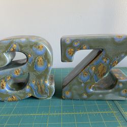 Book Ends ceramic A & Z