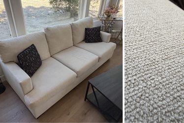 Cream Fabric 3-Seat Sofa