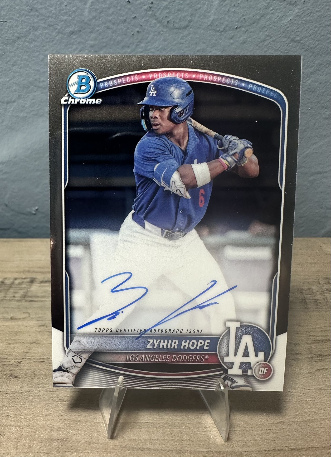 ZYHIR HOPE 2025 BOWMAN CHROME BASE AUTO #CPA-ZH LOS ANGELES DODGERS