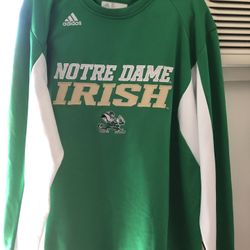Notre Dame Irish Men Climalite Green Long Sleeve Soccer Jersey Shirt XL Adidas