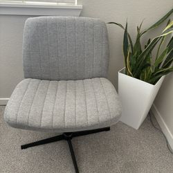 DUMOS Criss Cross Chair Legged Office Wide Comfy Desk Seat, No Wheels Armless Computer Task Seating, Swivel Vanity Home Height Adjustable $40
