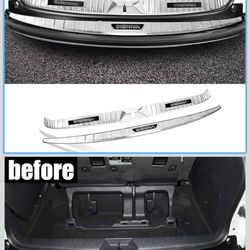 ERIDANUS Auto Accessories Fit for Toyota Sienna 2025 2024 2023 2022 2021 Rear Outside Bumper Sill Plate Guard Cover Trim (Silver) Stainless Steel 2 PC