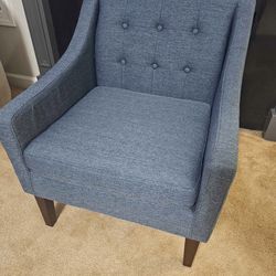 Modern Blue Upholstered Accent Chair – Like New – Delivery Available