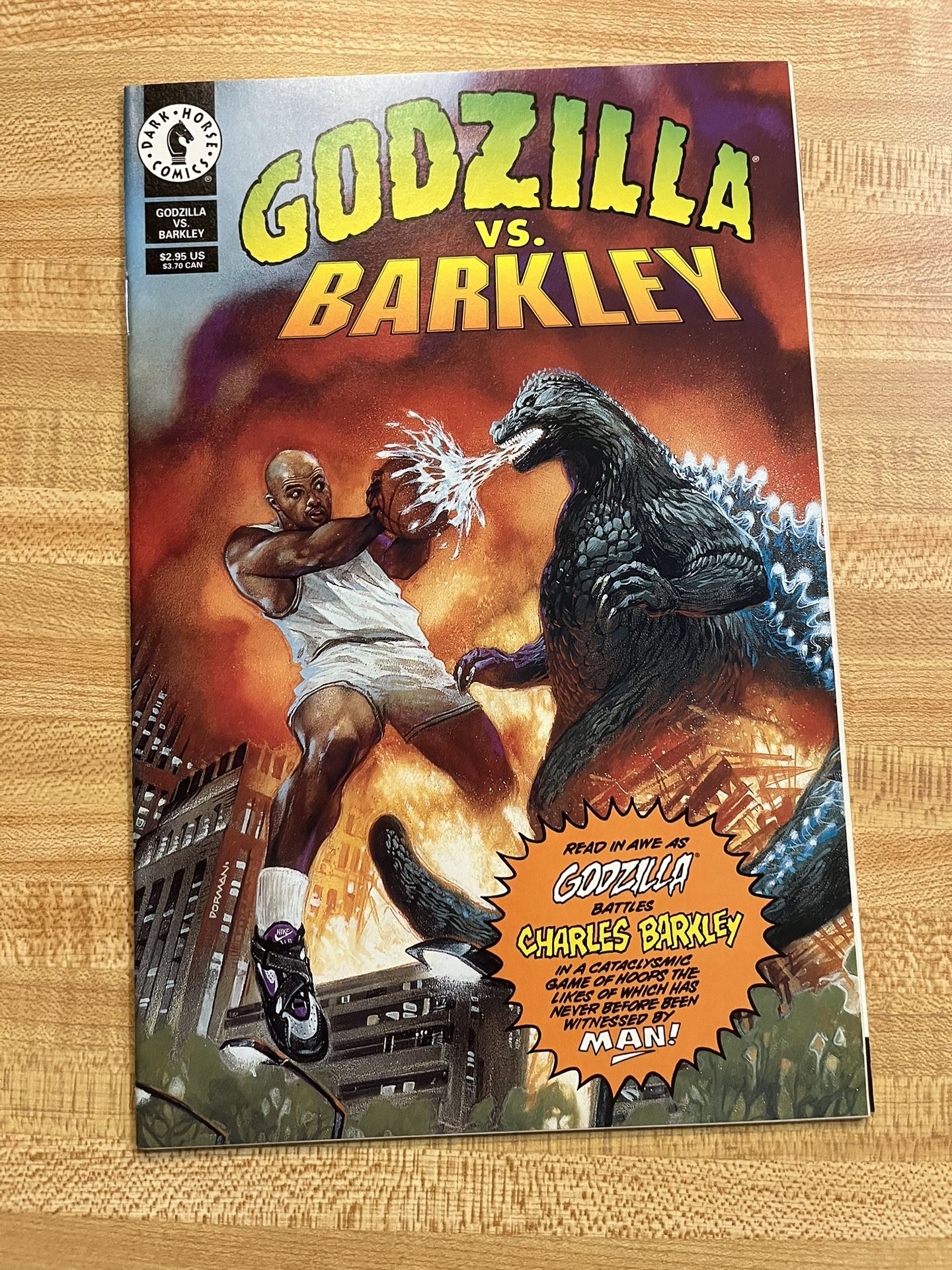 Godzilla Vs Barkley #1 Dark Horse Comic Book 1993 NM Bagged Boarded