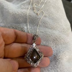 BALI LEGACY Brazilian Smoky Quartz Necklace  in Sterling Silver 
