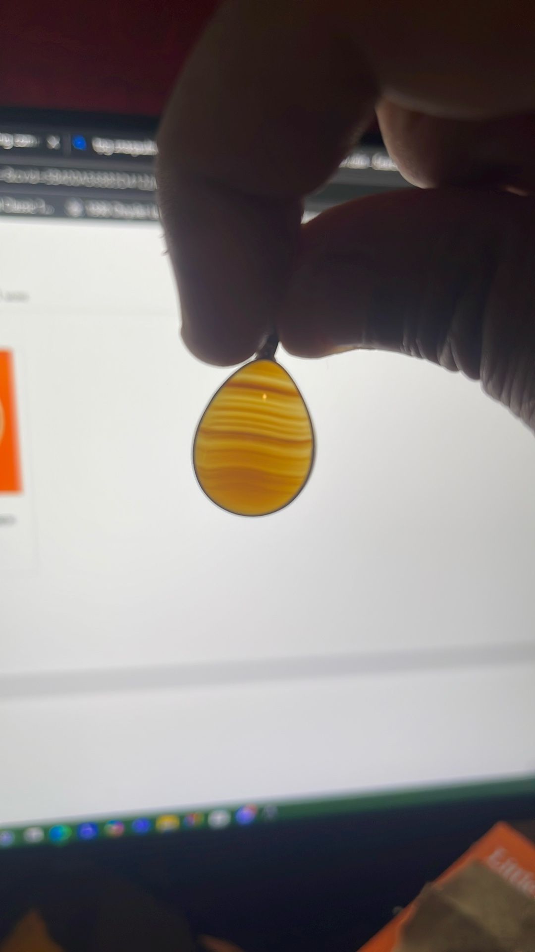 Sterling Silver Polished Agate Pendant