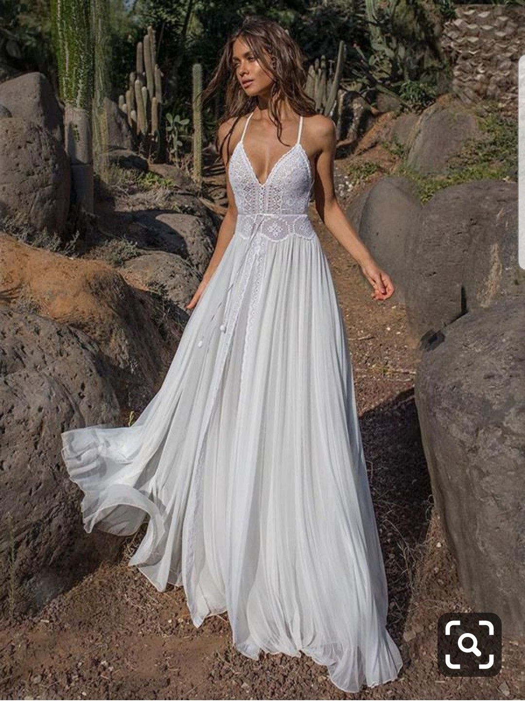 Boho style beach wedding dress with cover