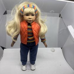 Heidi Ott Faithful Friends Beth Vintage 19 inch doll w/ Stand