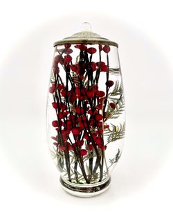 RED BERRY FERN LIFETIME CANDLE CHRISTMAS THEME