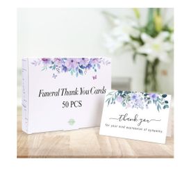 50 Pack Funeral Thank You Cards