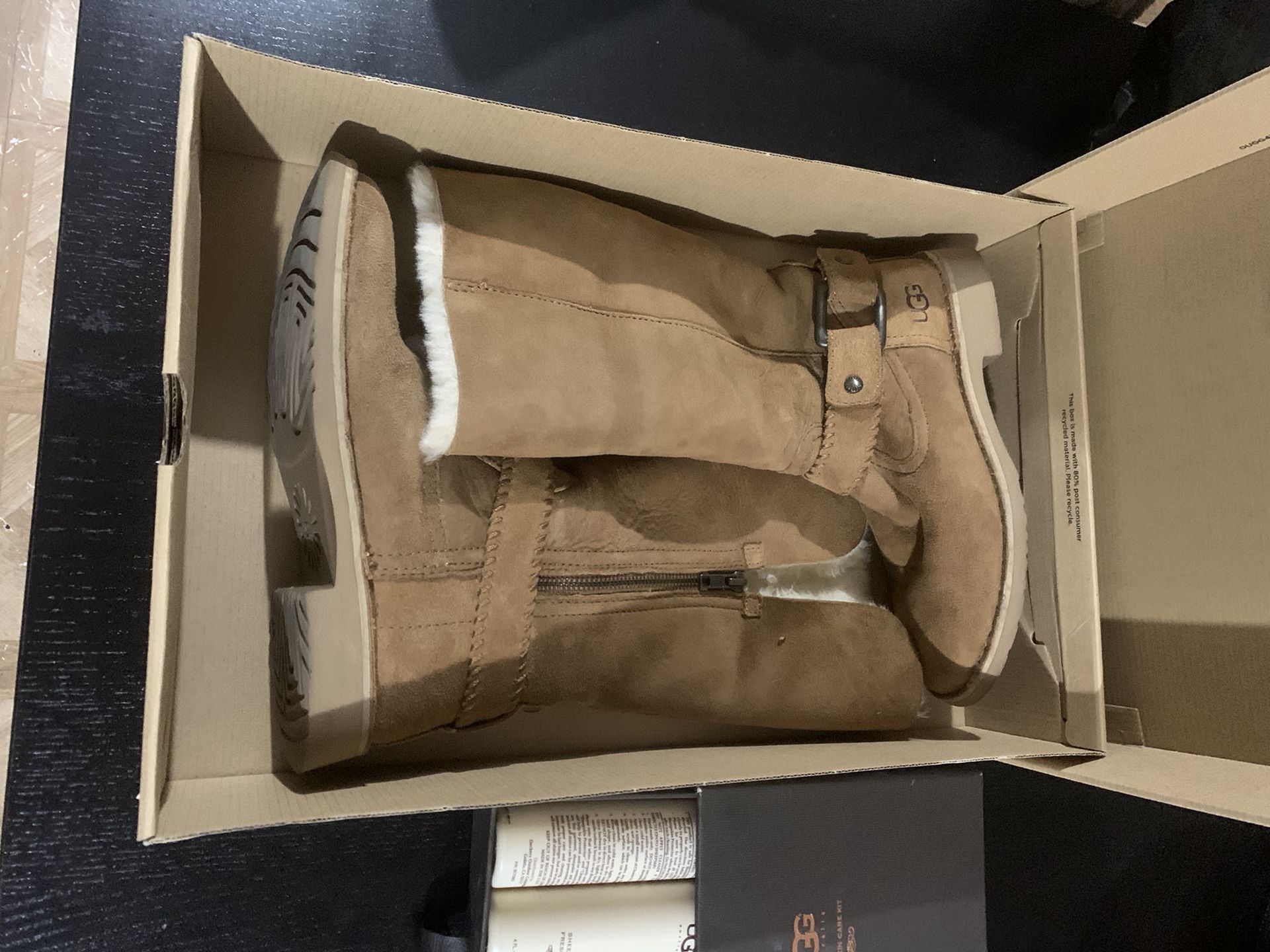 UGG Womens Braiden Chestnut Color 1012361 Size 7 Women Preowned W Original Box And Cleaning Kit Included