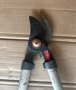 Moving sale part 2:  Yard tools, doorknobs & folding table.