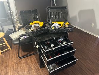 Hyper Tough Tool Chest with DeWalt Circular Saws