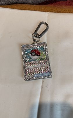 Custom Pokémon resin rhinestone card keychain