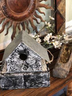 Home made Bird house is not perfect but one of a kind