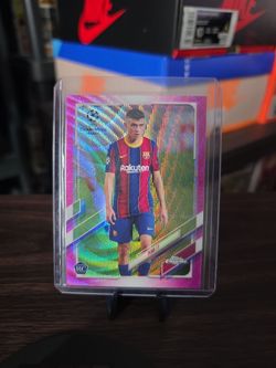 2020-21 TOPPS CHROME UEFA PEDRI RC PINK WAVE REFRACTOR BARCELONA FC ROOKIE SP!