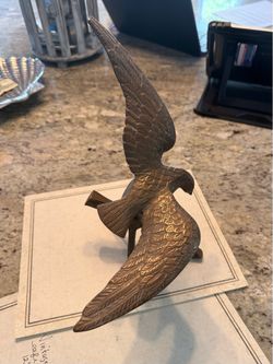 Vintage solid, brass eagle sculpture