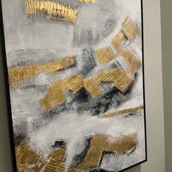 NEW, LARGE ALL ART, 3’ WIDE X 4’ HIGH, EXCELLENT QUALITY WITH BLACK CUSTOM FRAME , PAID $200. BUY TODAY $75.00