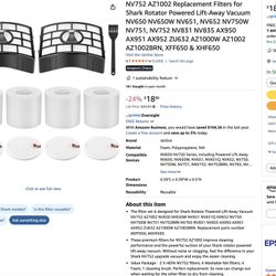 Shark NV752 Filters NEW