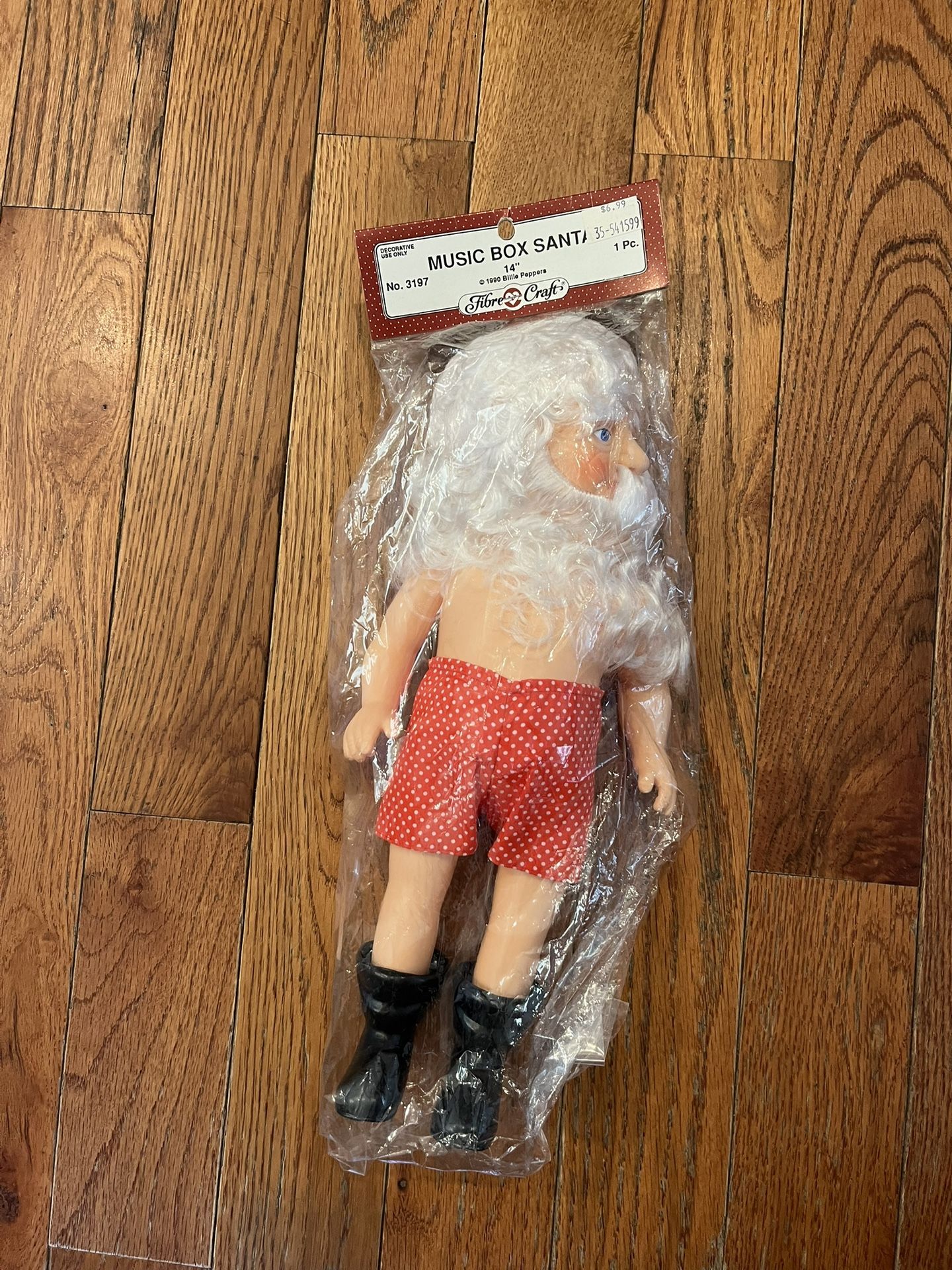 New Vintage 90s Fibre Craft Crafting Santa Claus 14" Doll 3197 Christmas Music