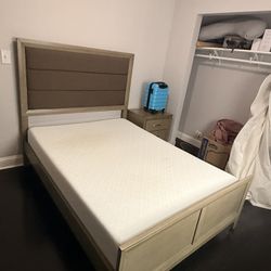 Full Size Bed, Mattress And Nightstand