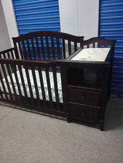 Baby changer and crib with mattress