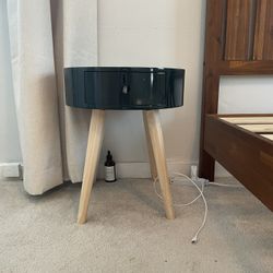 Round side table with drawer